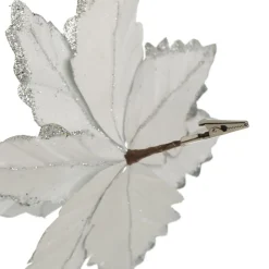 Shiny Silver Foil Poinsettia Flower Clip Christmas Flowers|