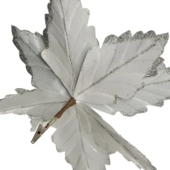 Shiny Silver Foil Poinsettia Flower Clip Christmas Flowers|