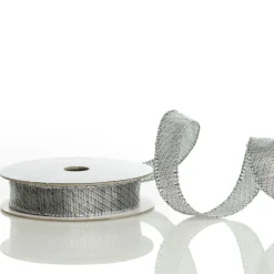 Silver & Grey Metallic Wired Ribbon Ribbons|