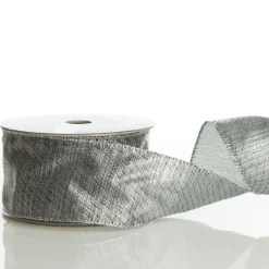 Silver & Grey Metallic Wired Ribbon Ribbons|
