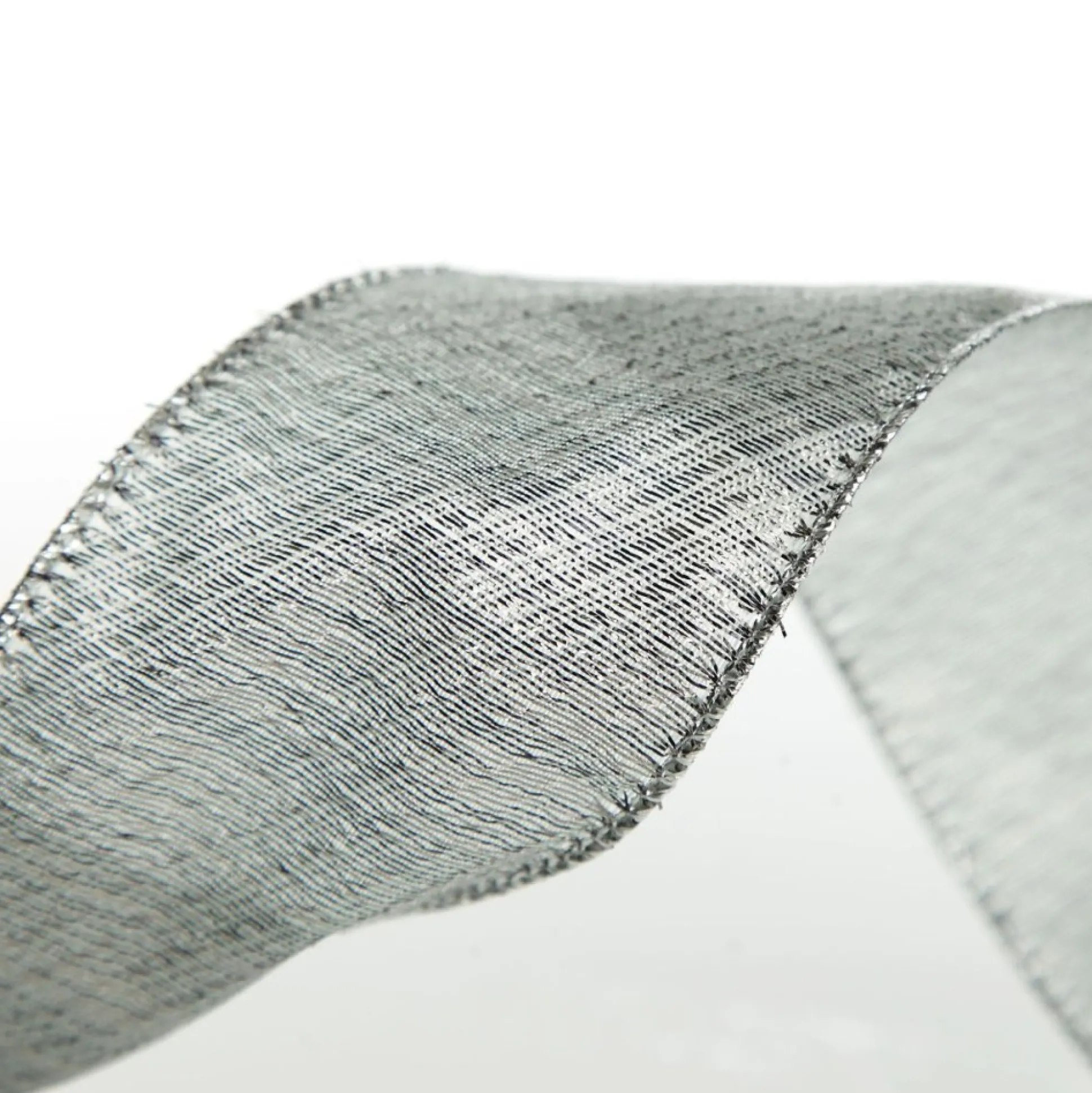 Silver & Grey Metallic Wired Ribbon Ribbons|
