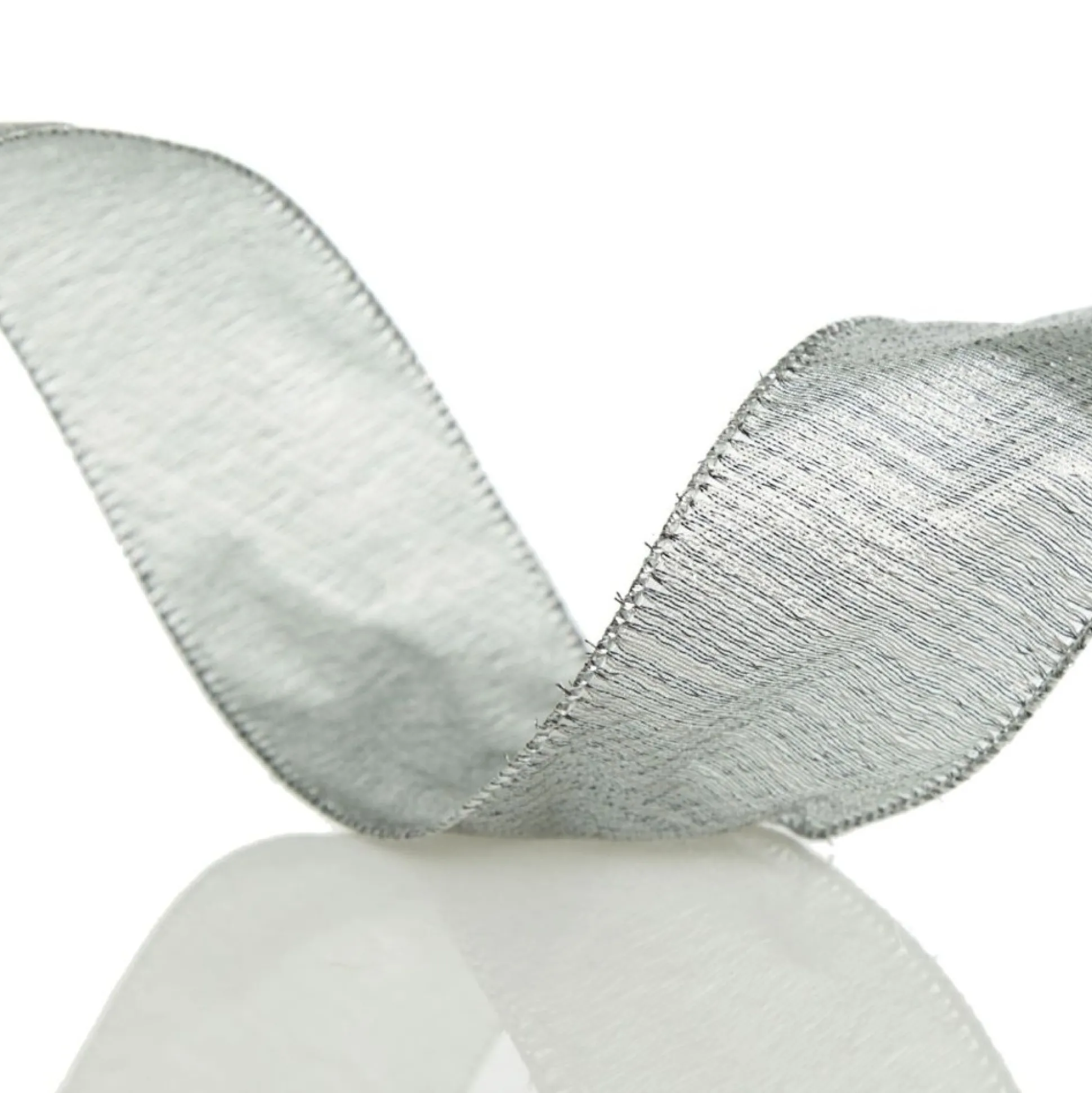 Silver & Grey Metallic Wired Ribbon Ribbons|