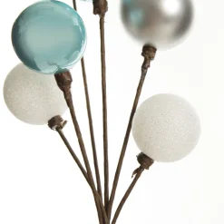 Silver and Blue Christmas Bauble Cluster Pick Christmas Tree Picks|