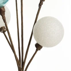 Silver and Blue Christmas Bauble Cluster Pick Christmas Tree Picks|