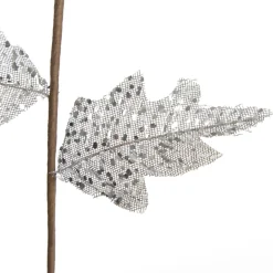 Silver and Sequin Poinsettia Flower Stem Christmas Flowers|