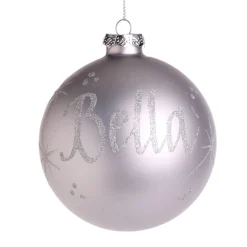 Silver Bling Monogram Christmas Bauble Glass Baubles|