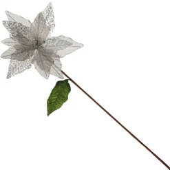 Silver Burlap Sequin Flower Christmas Flowers|