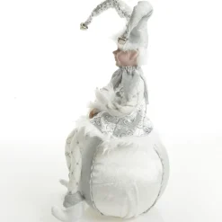 Silver Elf on Bauble Christmas Ornament Christmas Elves And Fairies|