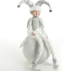 Silver Elf on Bauble Christmas Ornament Christmas Elves And Fairies|