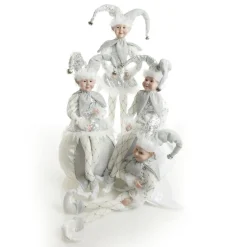 Silver Elf on Bauble Christmas Ornament Christmas Elves And Fairies|
