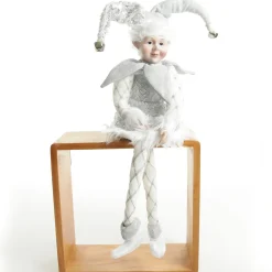 Silver Elf Sitting Christmas Ornament Christmas Elves And Fairies|