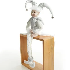 Silver Elf Sitting Christmas Ornament Christmas Elves And Fairies|