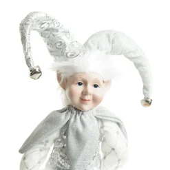 Silver Elf Sitting Christmas Ornament Christmas Elves And Fairies|