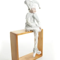 Silver Elf Sitting Christmas Ornament Christmas Elves And Fairies|