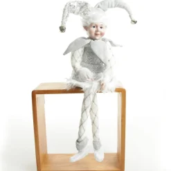 Silver Elf Sitting Christmas Ornament Christmas Elves And Fairies|
