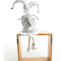 Silver Elf Sitting Christmas Ornament Christmas Elves And Fairies|