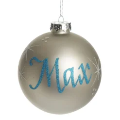 Silver Glass Personalised Christmas Bauble Personalised Baubles|