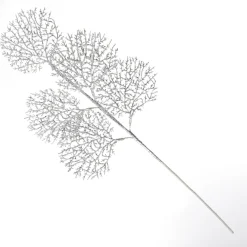 Silver Glitter Coastal Coral Pick Christmas Sprays|