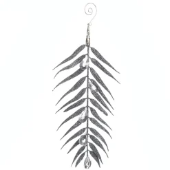 Silver Glitter Fern and Crystal Tree Decoration Christmas Tree Decorations|