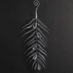 Silver Glitter Fern and Crystal Tree Decoration Christmas Tree Decorations|