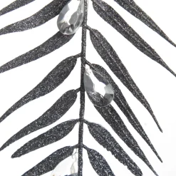 Silver Glitter Fern and Crystal Tree Decoration Christmas Tree Decorations|