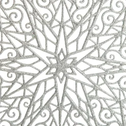 Silver Glitter Hanging Christmas Star Snowflakes And Stars|