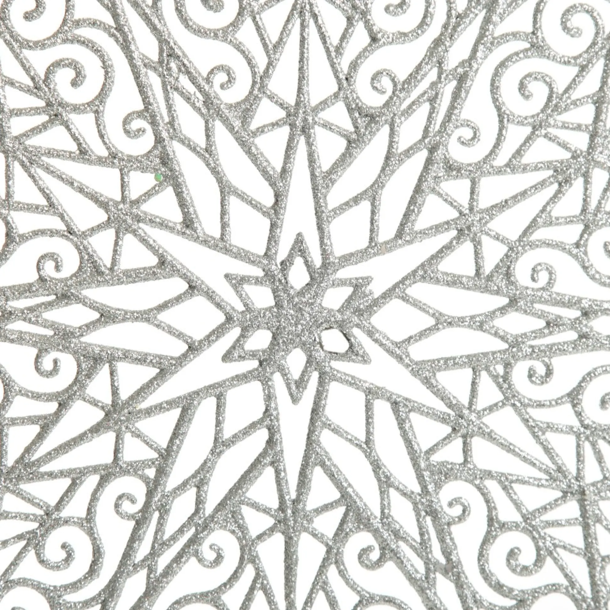 Silver Glitter Hanging Christmas Star Snowflakes And Stars|