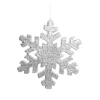 Silver Glitter Hanging Snowflake - Small Snowflakes And Stars|