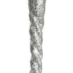 Silver Glitter Icicle Long Drop Christmas Tree Decorations|