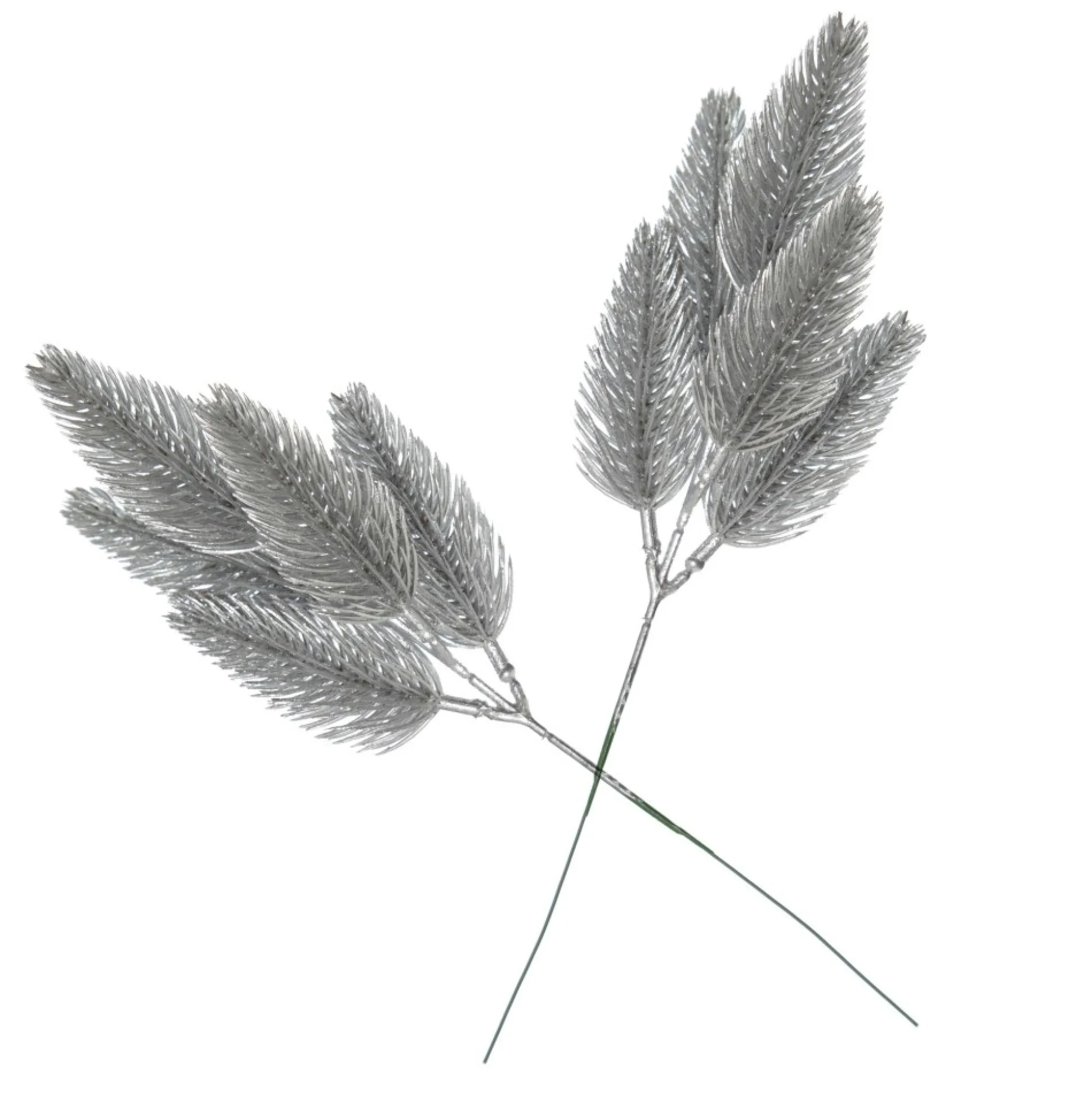 Silver Glitter Pine Bud Pick - Set of 2 Christmas Pick|