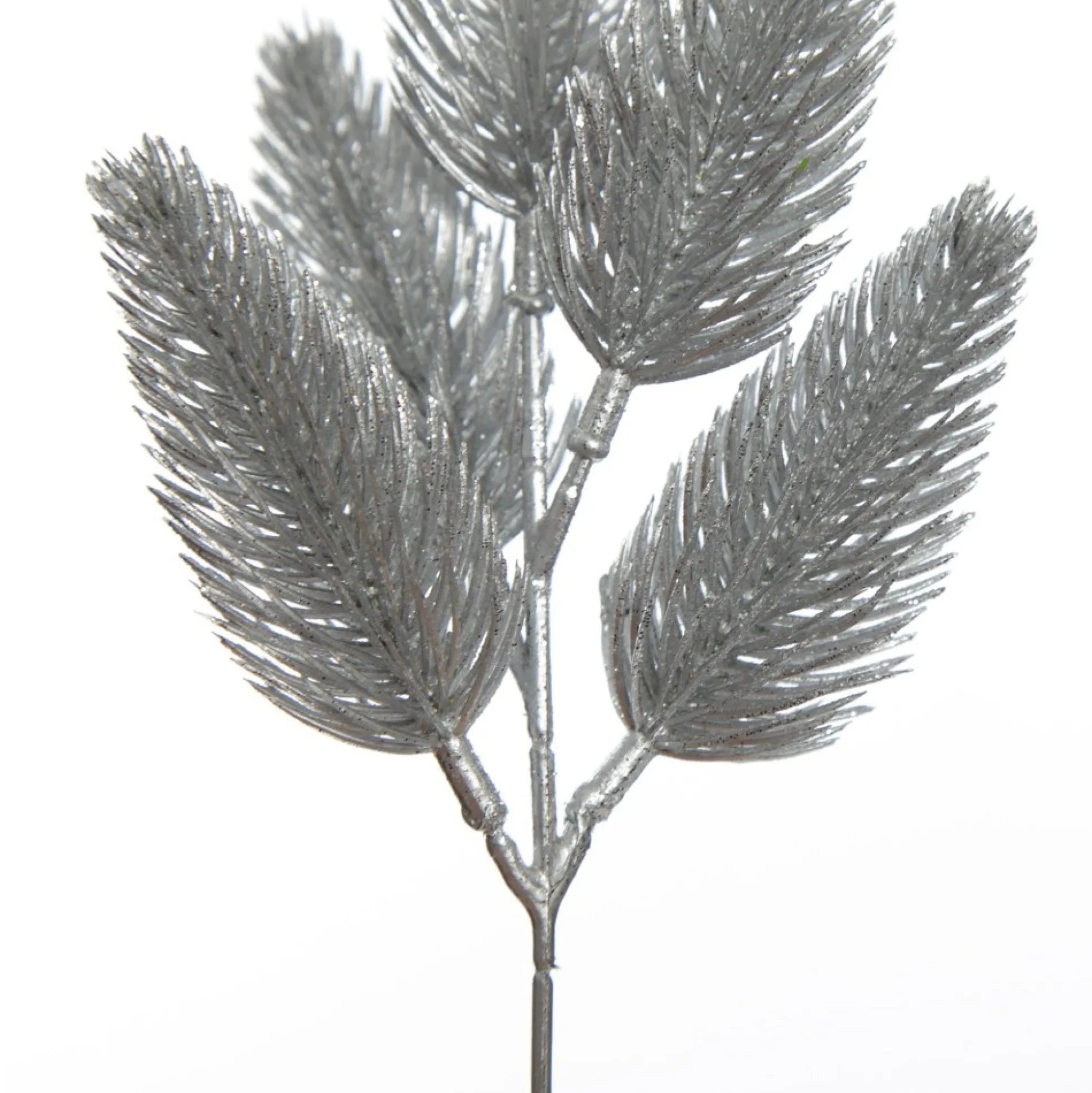 Silver Glitter Pine Bud Pick - Set of 2 Christmas Pick|