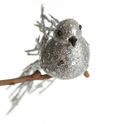 Silver Glitter Sequin Bird Clip Butterflies And Birds|