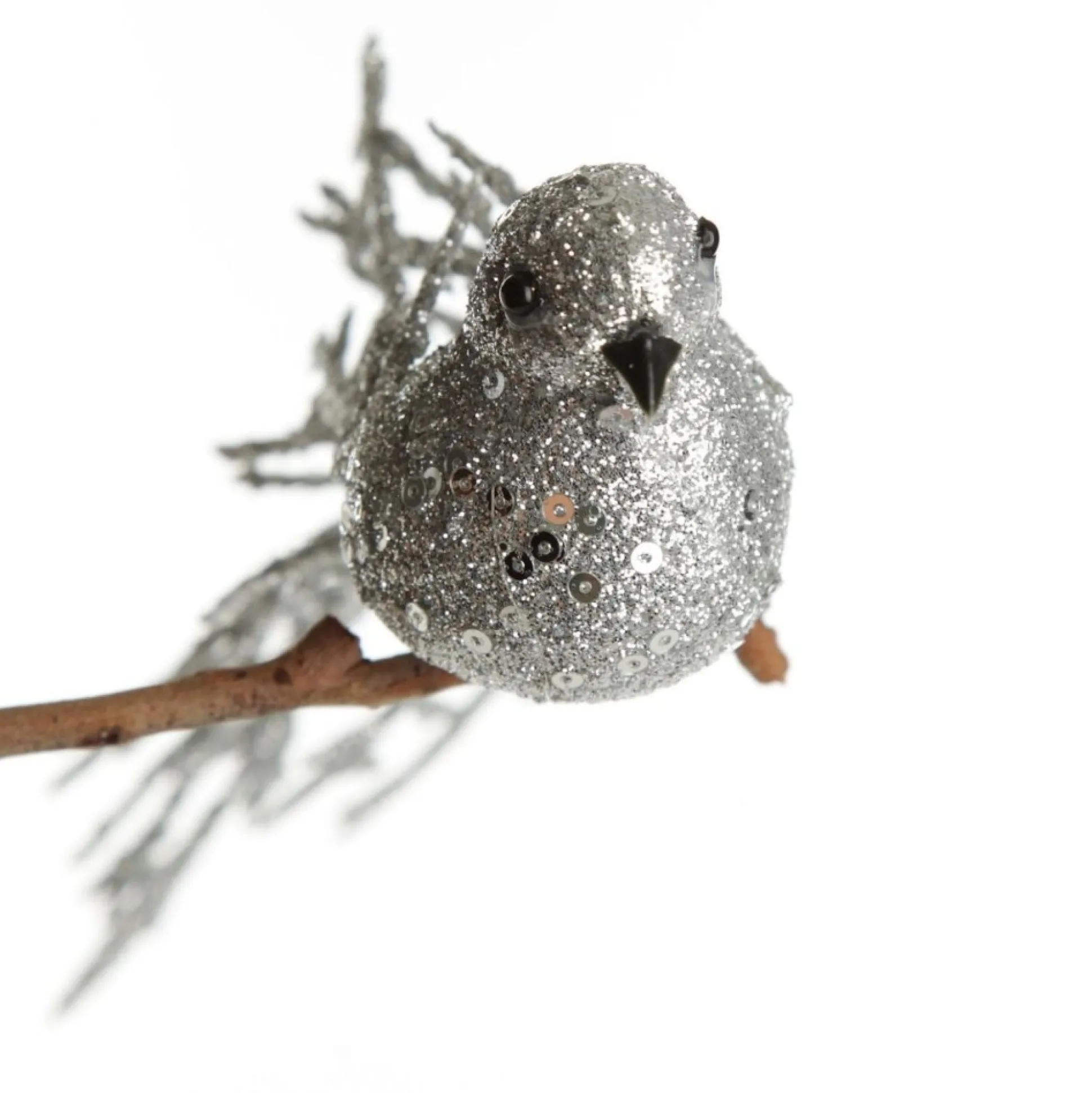 Silver Glitter Sequin Bird Clip Butterflies And Birds|