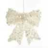 Silver Glitter Sequin Bow Christmas Bells And Bows|