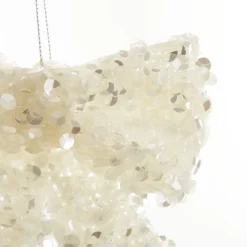 Silver Glitter Sequin Bow Christmas Bells And Bows|