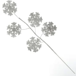 Silver Glitter Snowflake Christmas Spray Christmas Tree Picks|