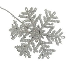 Silver Glitter Snowflake Christmas Spray Christmas Tree Picks|