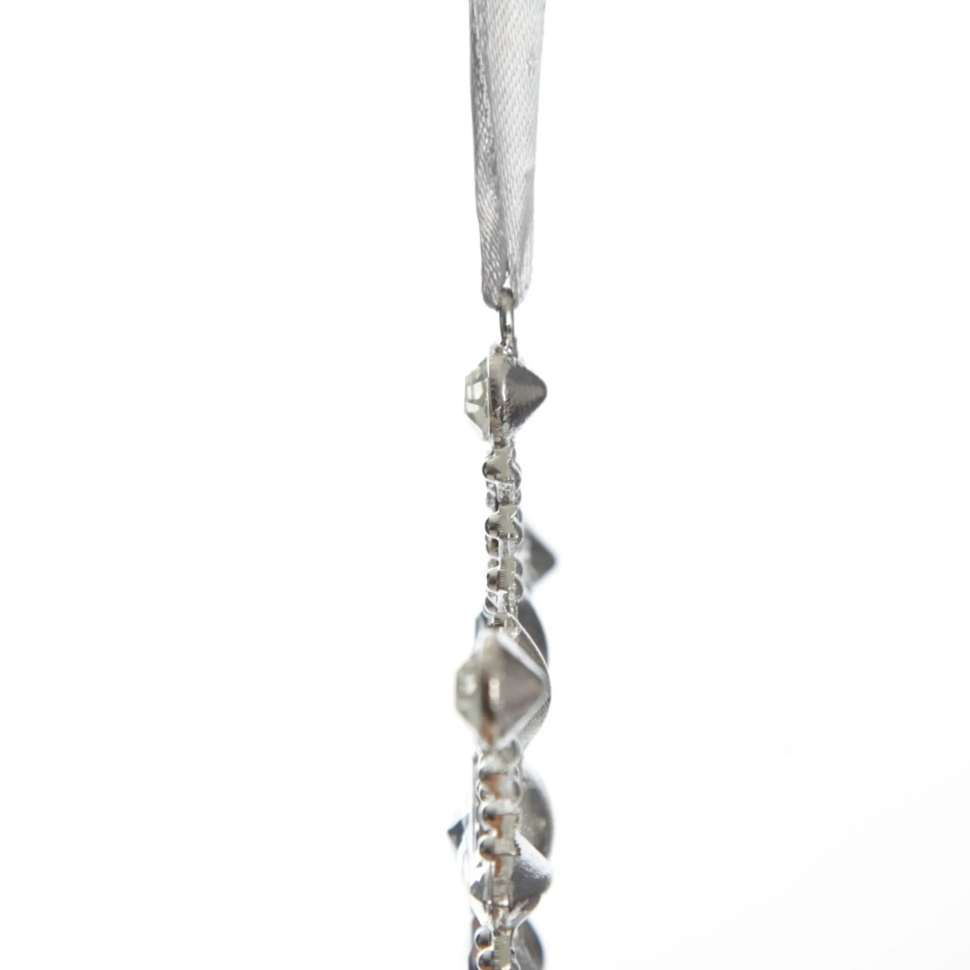 Silver Glitter Snowflake with Diamonte Tree Decoration Snowflakes And Stars|