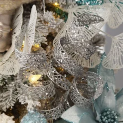 Silver Glitter Swirl Christmas Pick Christmas Tree Picks|