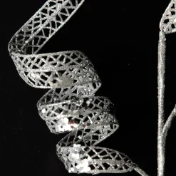 Silver Glitter Swirl Christmas Pick Christmas Tree Picks|