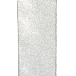Silver Glitter Wired Christmas RIbbon - 6.5cm Ribbons|