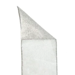 Silver Glitter Wired Christmas RIbbon - 6.5cm Ribbons|