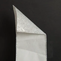 Silver Glitter Wired Christmas RIbbon - 6.5cm Ribbons|