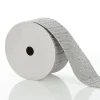 Silver Grey Glitter and Linen Striped Wired Ribbon - 6.5cm Ribbons|