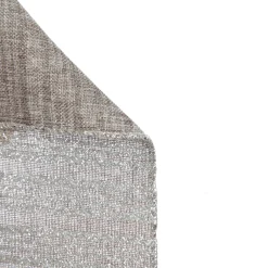 Silver Grey Glitter and Linen Striped Wired Ribbon - 6.5cm Ribbons|