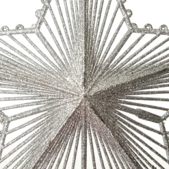 Silver Hollow Glitter Star Snowflakes And Stars|