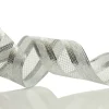 Silver Mesh and Glitter Edge Wired Christmas Ribbon Ribbons|