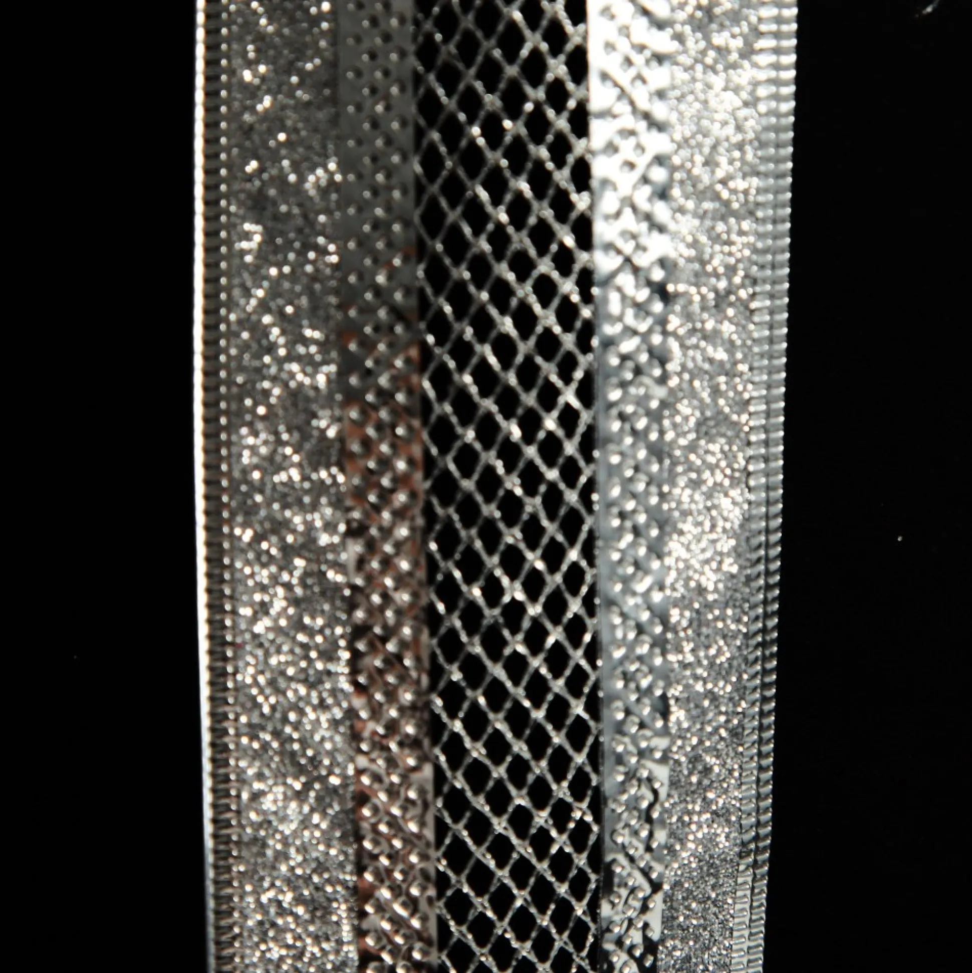 Silver Mesh and Glitter Edge Wired Christmas Ribbon Ribbons|