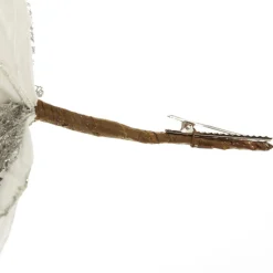 Silver Mesh and White Satin Poinsettia Flower Clip Christmas Flowers|