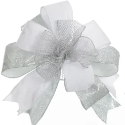Silver Mesh Wired Christmas RIbbon - 6.5cm Ribbons|